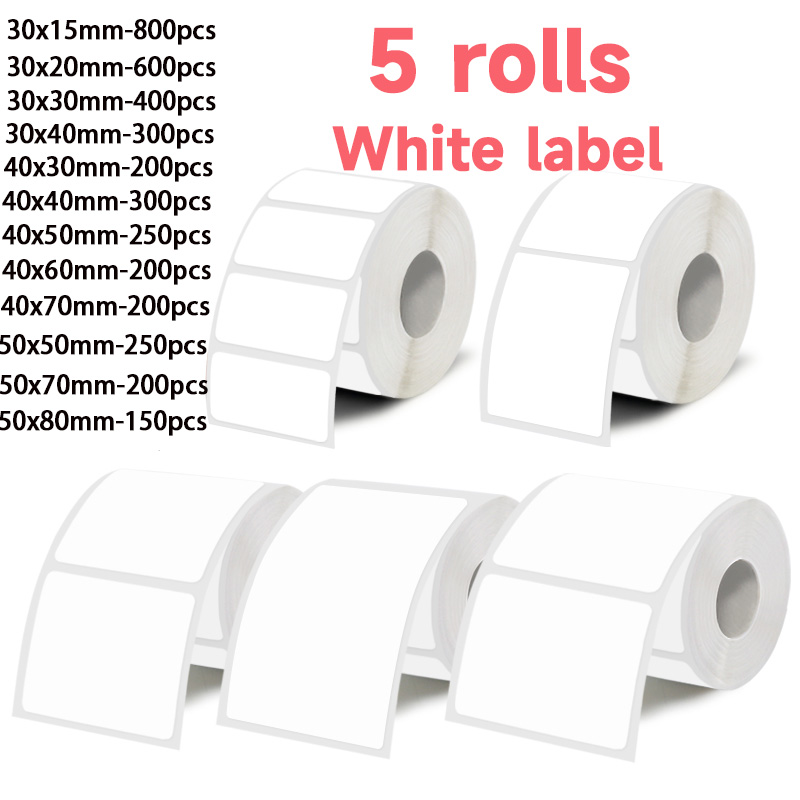 5 Rolls of White Label Sticker - Commercial Printing Services ulasan dan harga