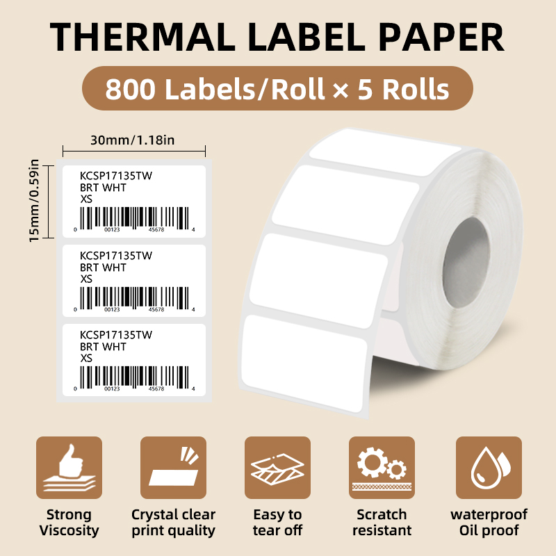 5 Rolls of White Label Sticker - Commercial Printing Services ulasan dan harga