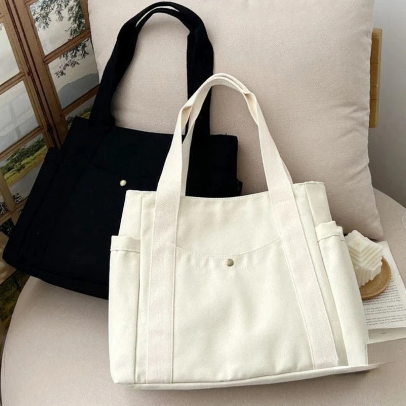 Large Capacity Canvas Tote Bag - Commercial Printing Books ulasan dan harga